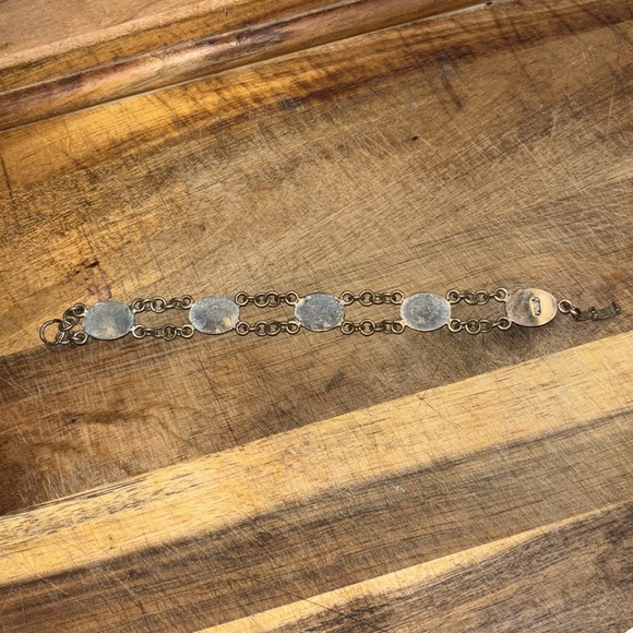 Vintage Chartreuse Stone bracelet silver - Picture 2 of 3